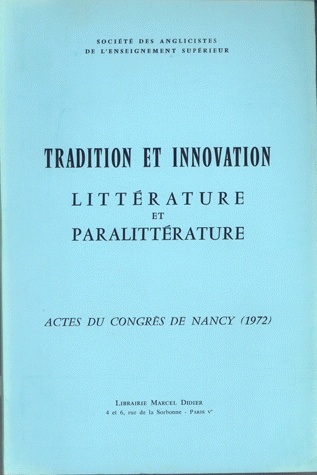 Tradition et innovation, Littérature et paralittérature (9782864604549-front-cover)