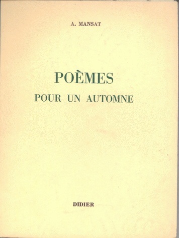 Poèmes pour un automne (recueil) (9782864605706-front-cover)