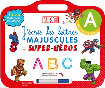 Disney - Mes super-héros Marvel - Ardoise J'écris les lettres majuscules  (3-6 ans) (9782017873877-front-cover)