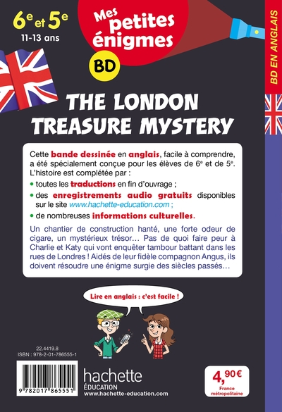 The London Treasure Mystery - Mes petites énigmes 6e/5e - Cahier de vacances 2022 (9782017865551-back-cover)