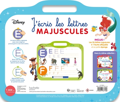 Disney - Les grands Classiques - Ardoise J'écris les lettres majuscules  (3-6 ans) (9782017877189-back-cover)