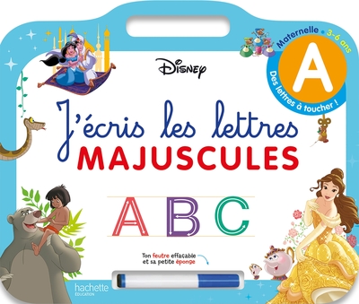 Disney - Les grands Classiques - Ardoise J'écris les lettres majuscules  (3-6 ans) (9782017877189-front-cover)