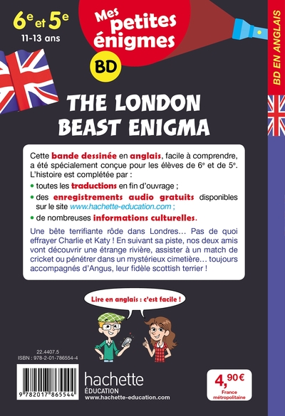The London Beast Enigma - Mes petites énigmes 6e/5e - Cahier de vacances 2022 (9782017865544-back-cover)