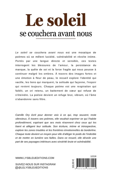 Le soleil se couchera avant nous (9791042298425-back-cover)