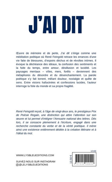 J'ai dit (9791042299422-back-cover)