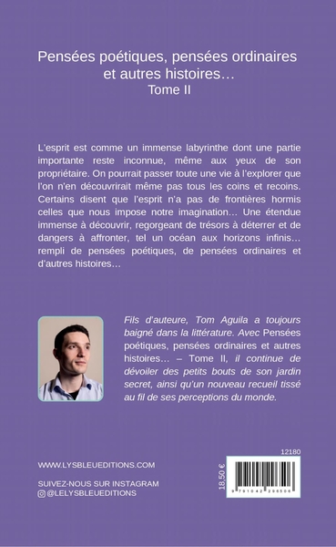 Pensées poétiques, pensées ordinaires et autres histoires..., Tome II (9791042296506-back-cover)