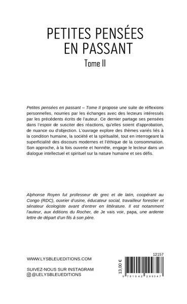 Petites pensées en passant, Tome II (9791042299347-back-cover)