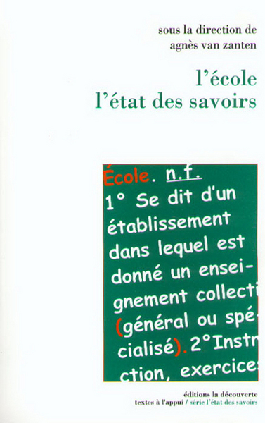 L'école, l'état des savoirs (9782707133069-front-cover)