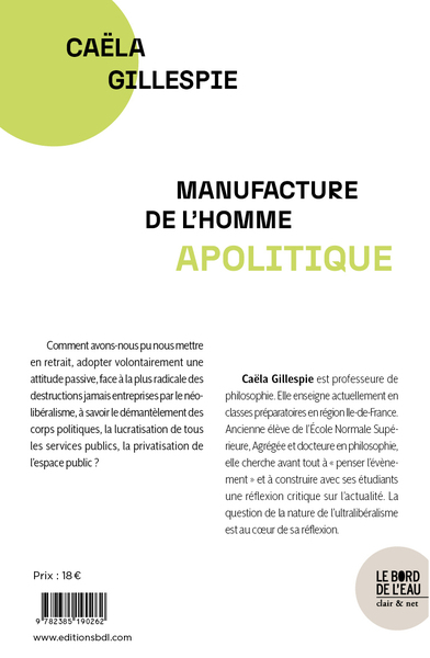 Manufacture de l'homme apolitique (9782385190262-back-cover)