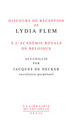 Discours de réception de Lydia Flem à l'Académie royale de Belgique accueillie par Jacques De Decker (9782021049633-front-cover)