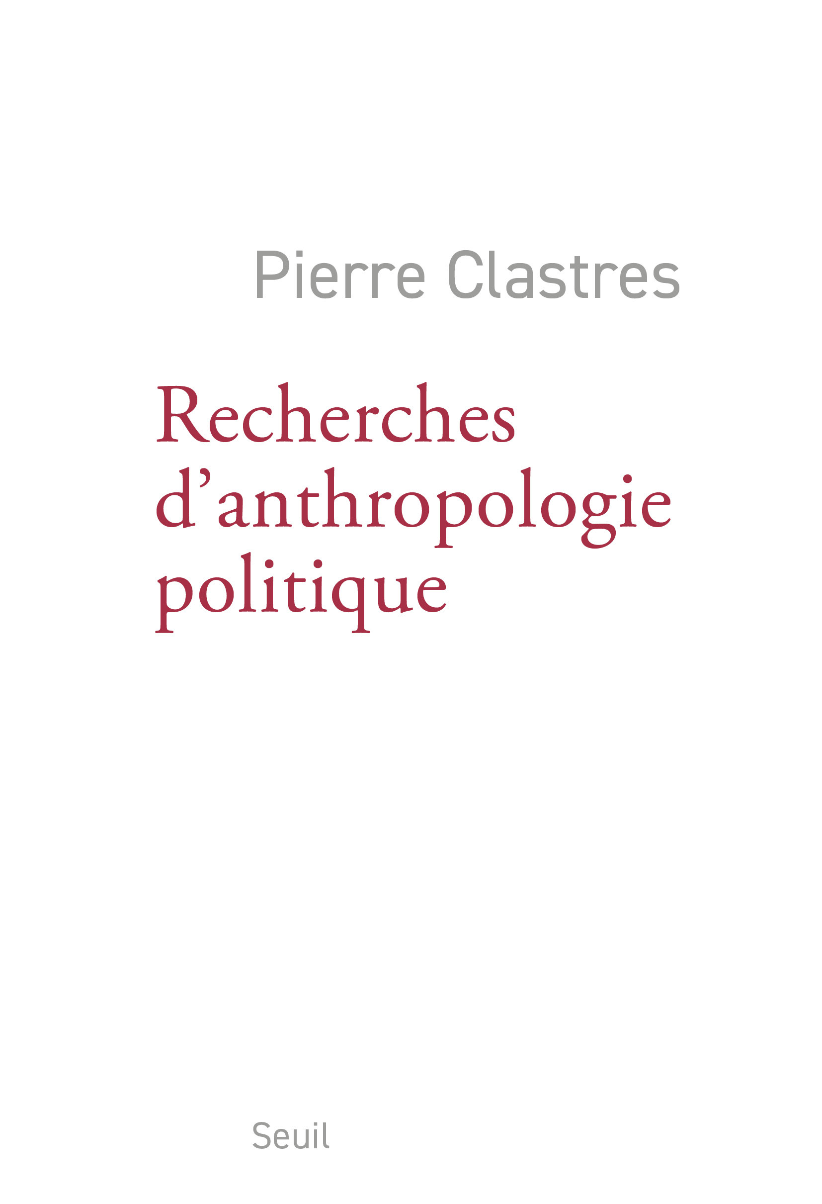 Recherches d'anthropologie politique (9782021098792-front-cover)