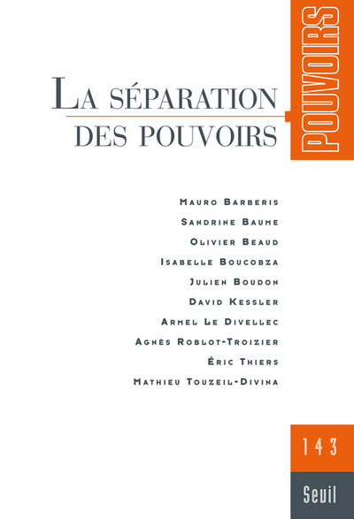 Pouvoirs, n° 143, tome 43, La Séparation des pouvoirs (9782021086423-front-cover)