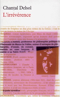 L'irrévérence, Essai sur l'esprit européen (9782710325222-front-cover)
