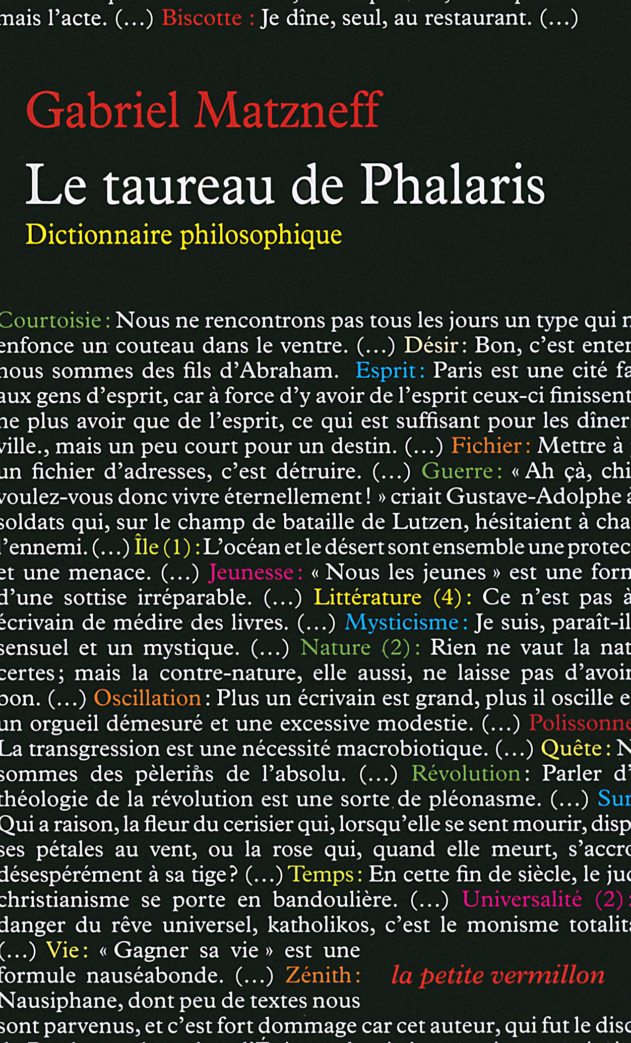 Le taureau de Phalaris, Dictionnaire philosophique (9782710306405-front-cover)