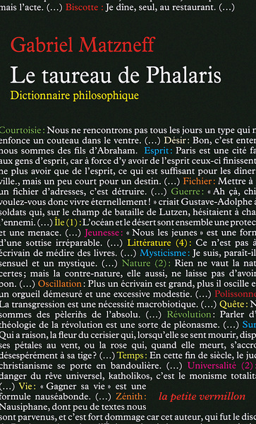 Le taureau de Phalaris, Dictionnaire philosophique (9782710306405-front-cover)