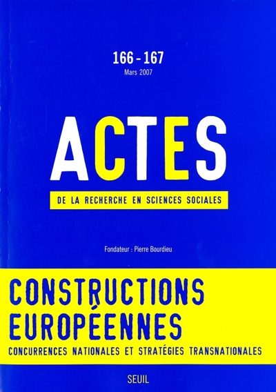 Actes de la recherche en sciences sociales, n°  166-167,  Les Enjeux de l'Europe (9782020917681-front-cover)