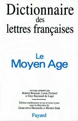 Dictionnaire des lettres françaises, Le Moyen Age (9782213593401-front-cover)