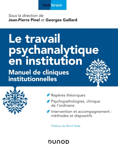 Le travail psychanalytique en institution - Manuel de cliniques institutionnelles, Manuel de cliniques institutionnelles (9782100804863-front-cover)