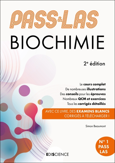 PASS & LAS Biochimie - 2e éd., Manuel : cours + entraînements corrigés (9782100880508-front-cover)