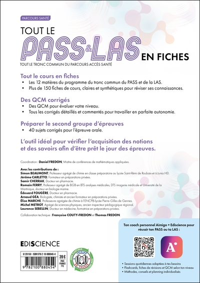 Tout le PASS & LAS en fiches 2025-2026, Tout le cours dans un seul livre ! (9782100880454-back-cover)