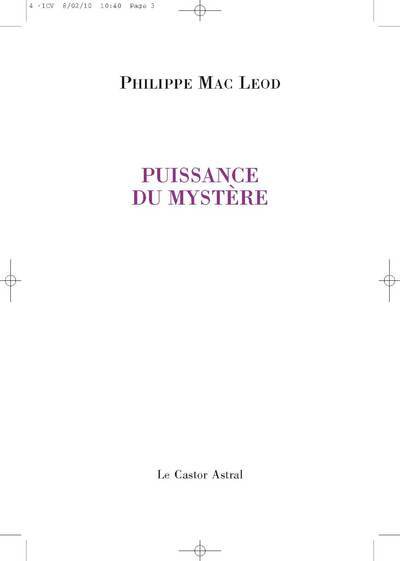Puissance du mystère (9782859208301-front-cover)