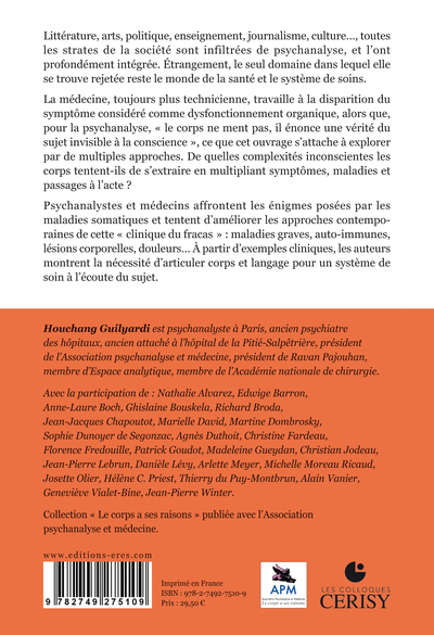 Psychanalyse et médecine, entre corps et langage (9782749275109-back-cover)