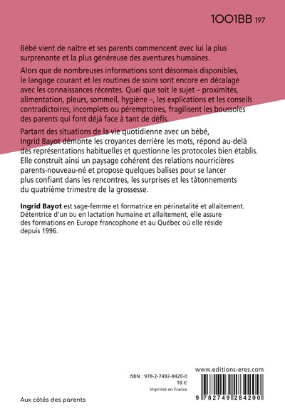 Les défis du quatrième trimestre de la grossesse, Allaitement, sommeil, pleurs, peau à peau, câlins, portage (9782749284200-back-cover)