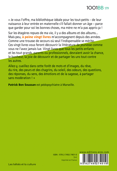 1001BB 179 - Ma bibliothèque idéale pour les tout-petits (9782749274010-back-cover)