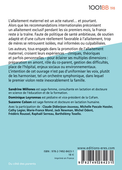 L'allaitement aujourd'hui, DISCOURS ET DISCUSSIONS AUTOUR DE L'ALLAITEMENT MATERNEL (9782749284231-back-cover)