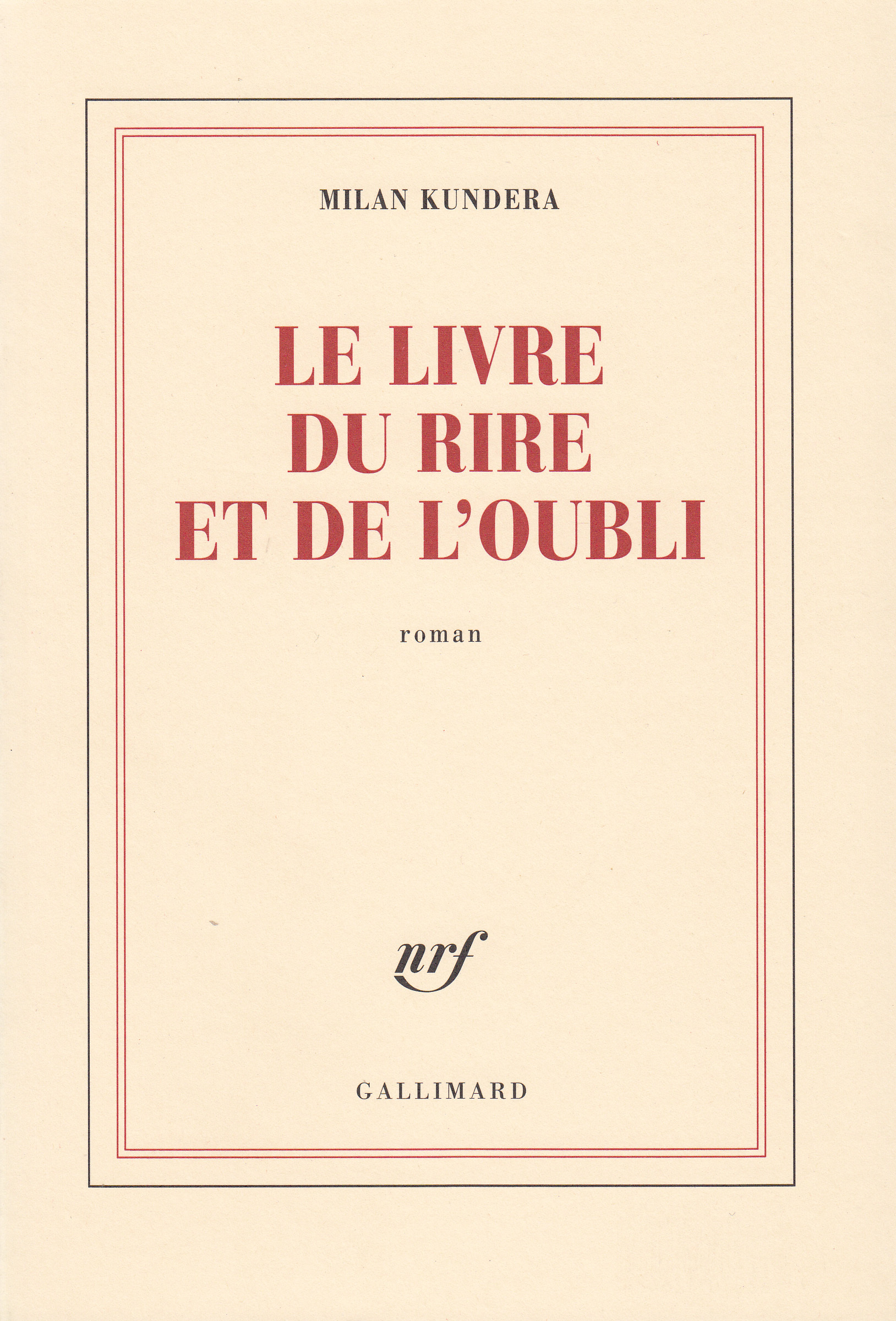 Le livre du rire et de l'oubli (9782070126484-front-cover)