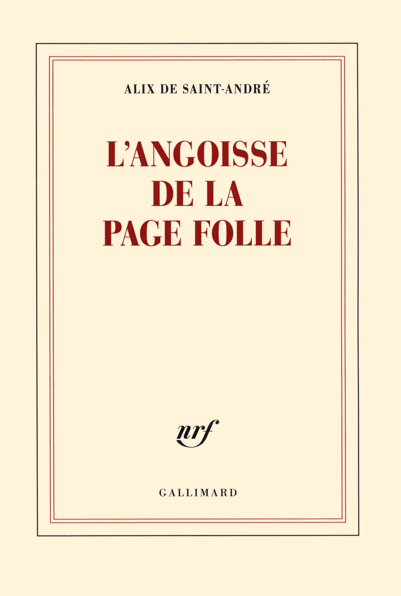 L'angoisse de la page folle (9782070179886-front-cover)