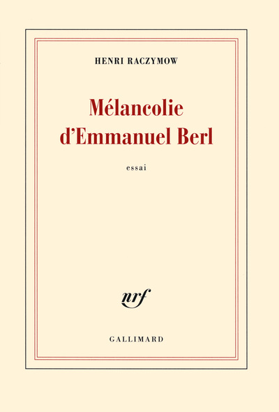 Mélancolie d'Emmanuel Berl (9782070107476-front-cover)