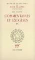 Œuvres complètes, Commentaires et exégèses, II (9782070164080-front-cover)