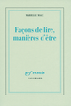 Façons de lire, manières d'être (9782070133031-front-cover)