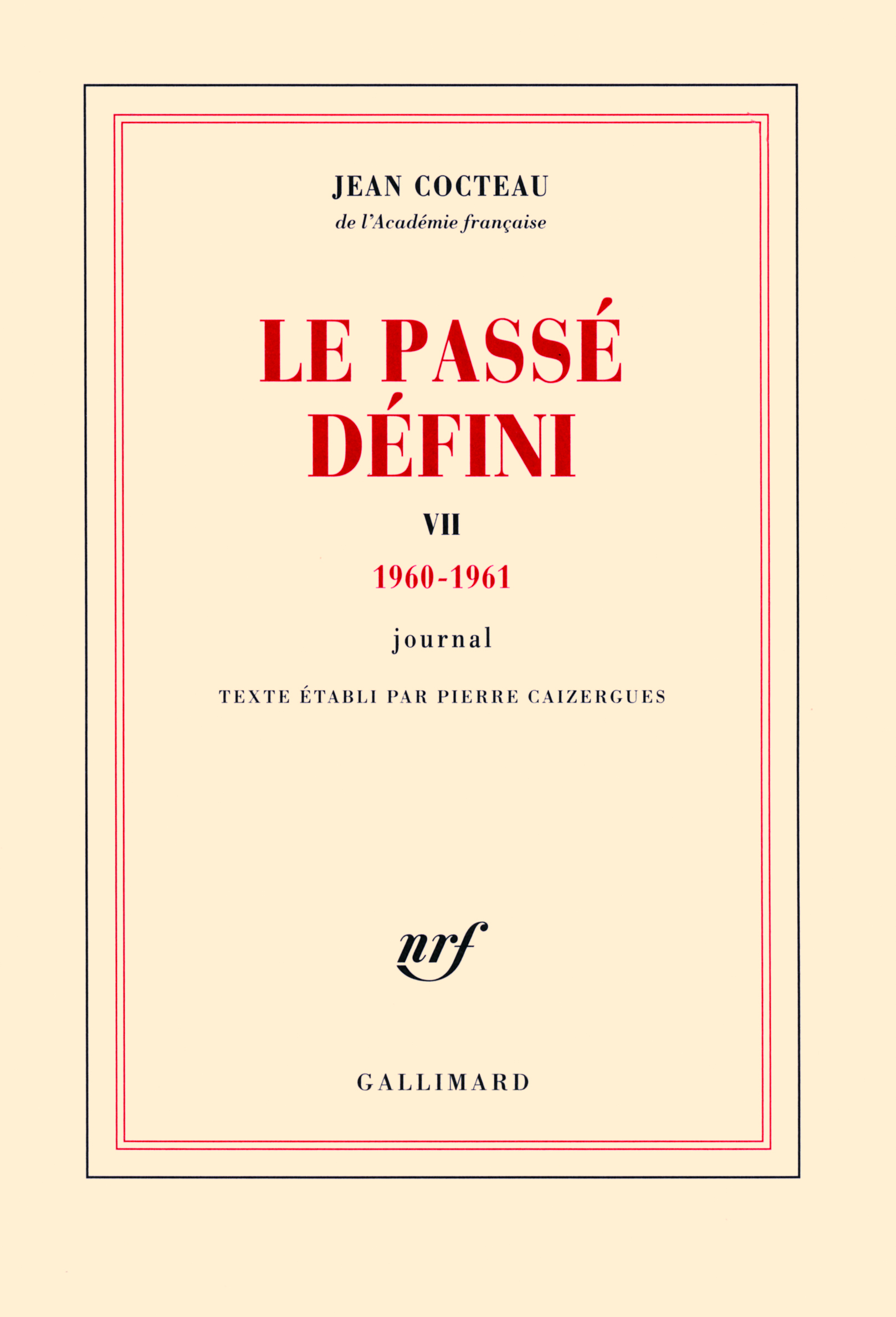 Le Passé défini, Journal-(1960-1961) (9782070138517-front-cover)