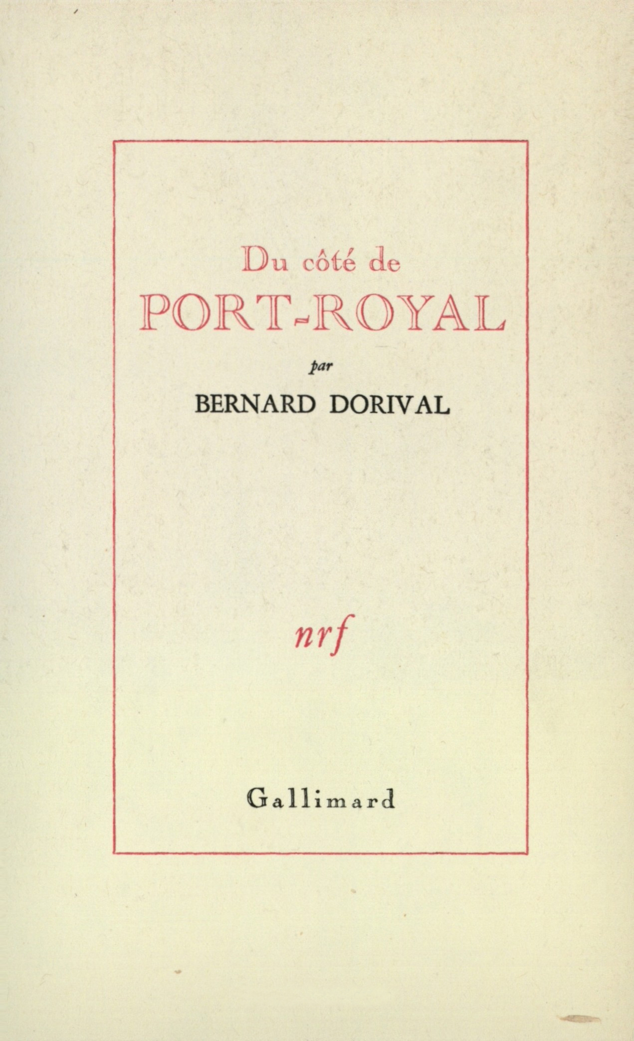 Du côté de Port-Royal (9782070165018-front-cover)