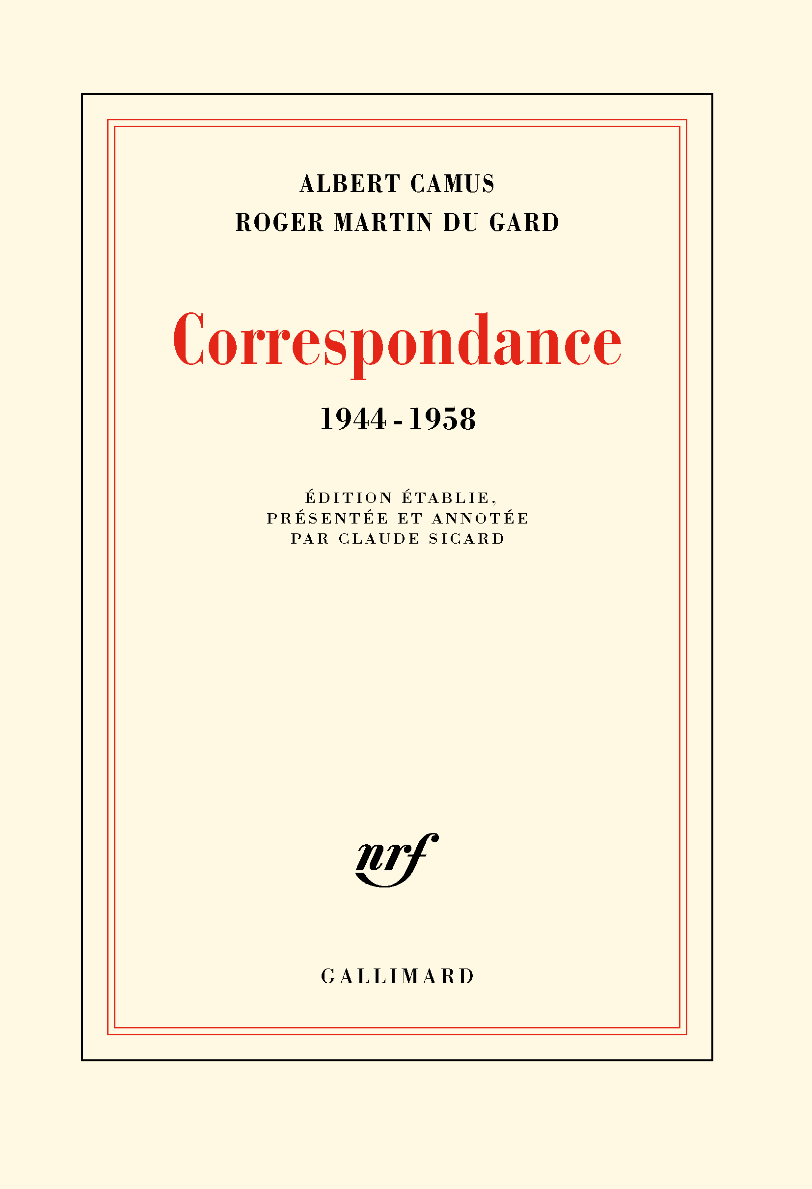 Correspondance, (1944-1958) (9782070139255-front-cover)