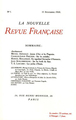 Fac-similés des deux numéros 1 de "La Nouvelle Revue Française", (15 novembre 1908 - 1ᵉʳ février 1909) (9782070125340-front-cover)