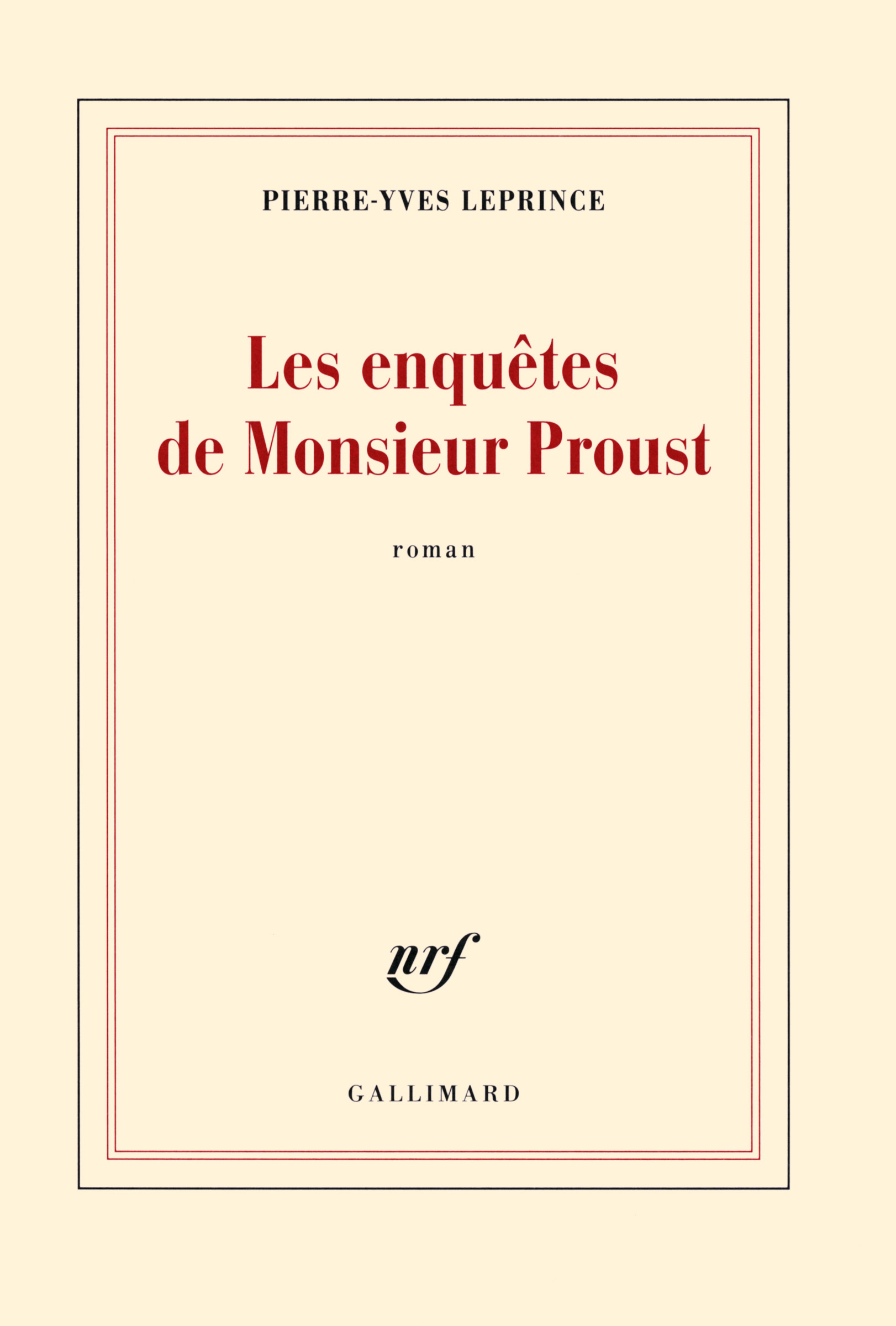 Les enquêtes de Monsieur Proust (9782070145010-front-cover)