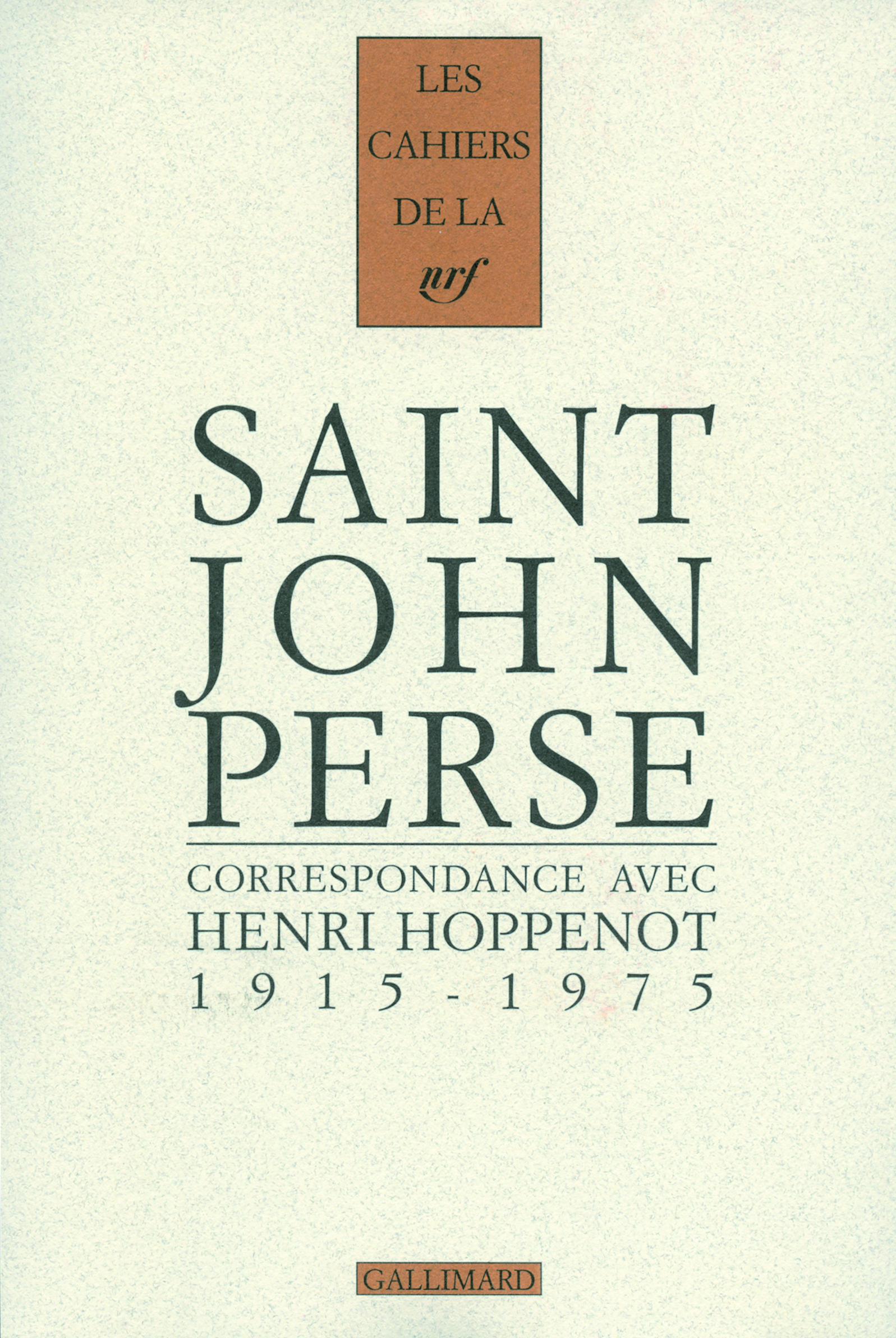 Correspondance, (1915-1975) (9782070126408-front-cover)