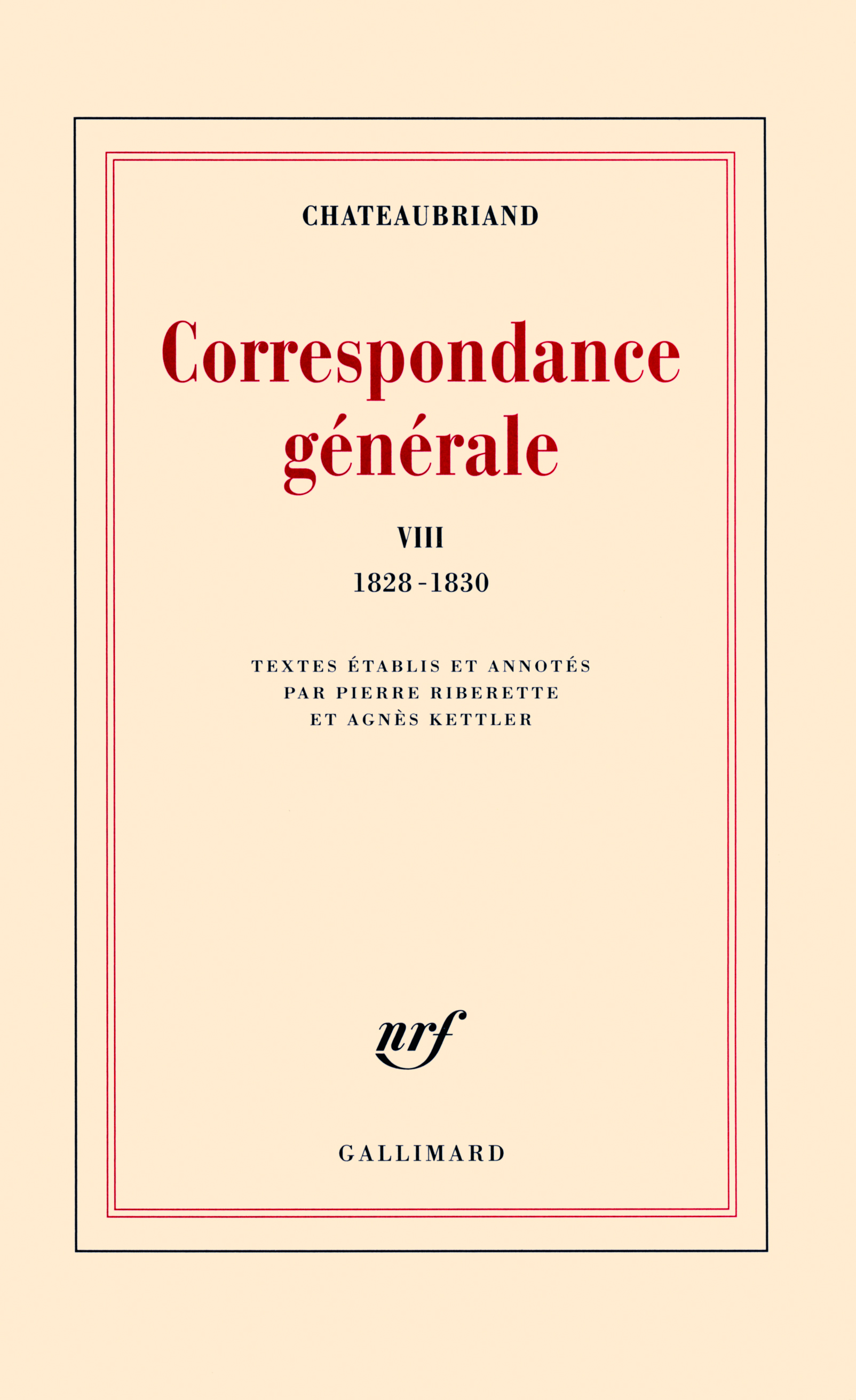 Correspondance générale (Tome 8-1828-1830) (9782070131174-front-cover)