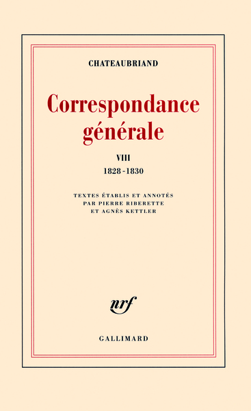 Correspondance générale (Tome 8-1828-1830) (9782070131174-front-cover)