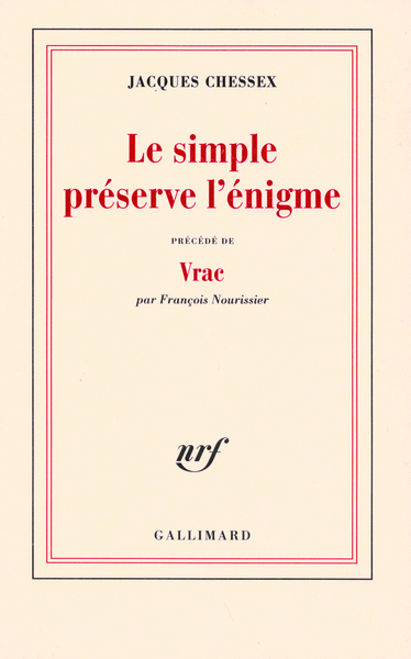 Le simple préserve l'énigme (9782070120970-front-cover)