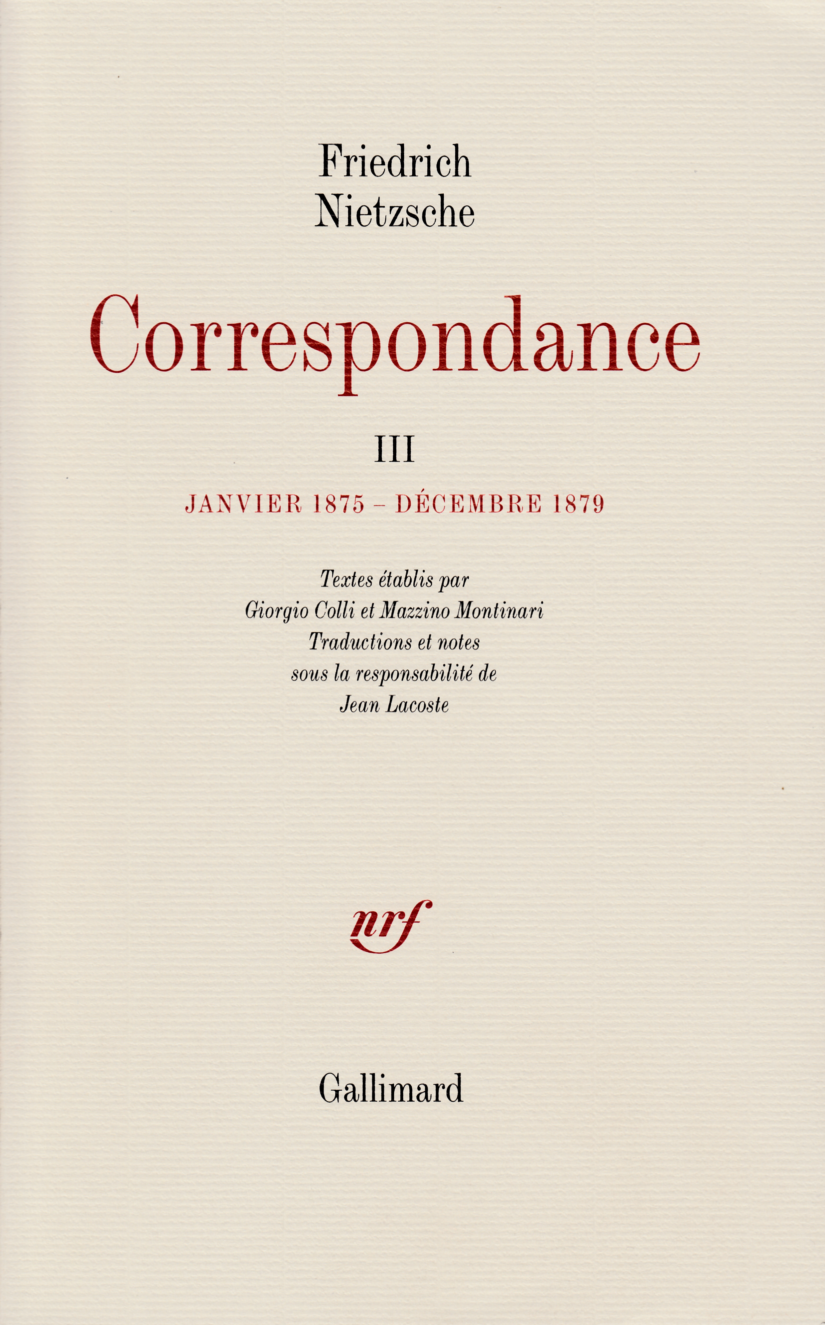 Correspondance, Janvier 1875 - Décembre 1879 (9782070120406-front-cover)