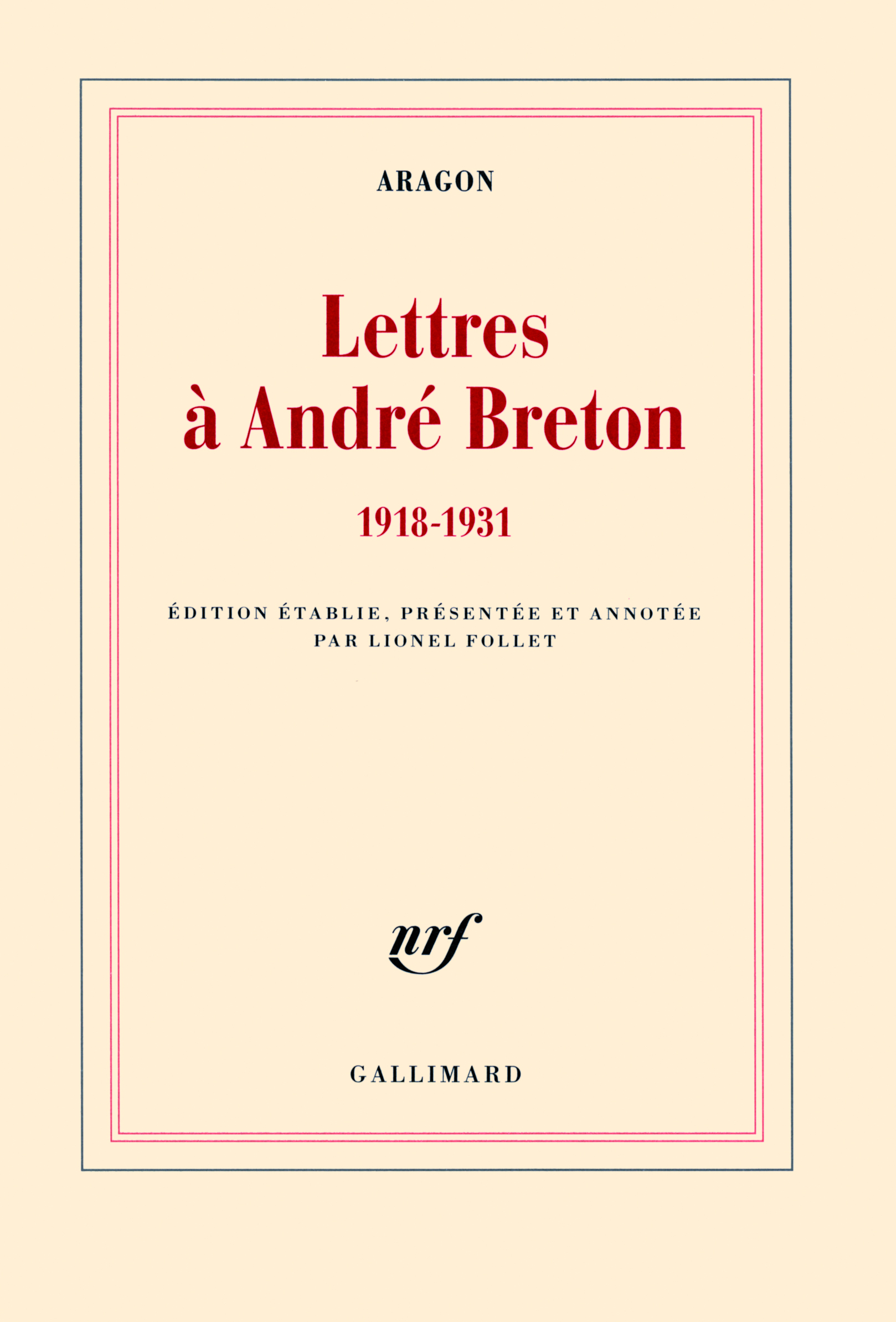 Lettres à André Breton, (1918-1931) (9782070135202-front-cover)