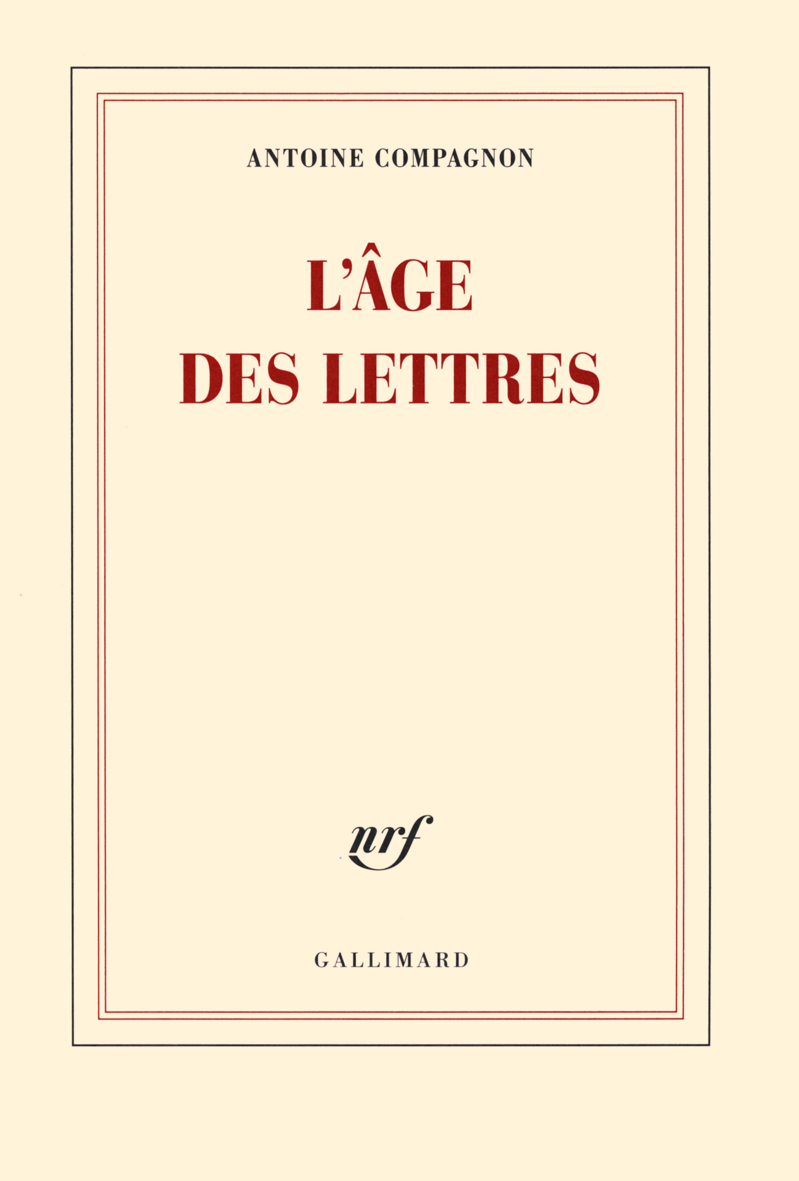 L'Âge des lettres (9782070107216-front-cover)