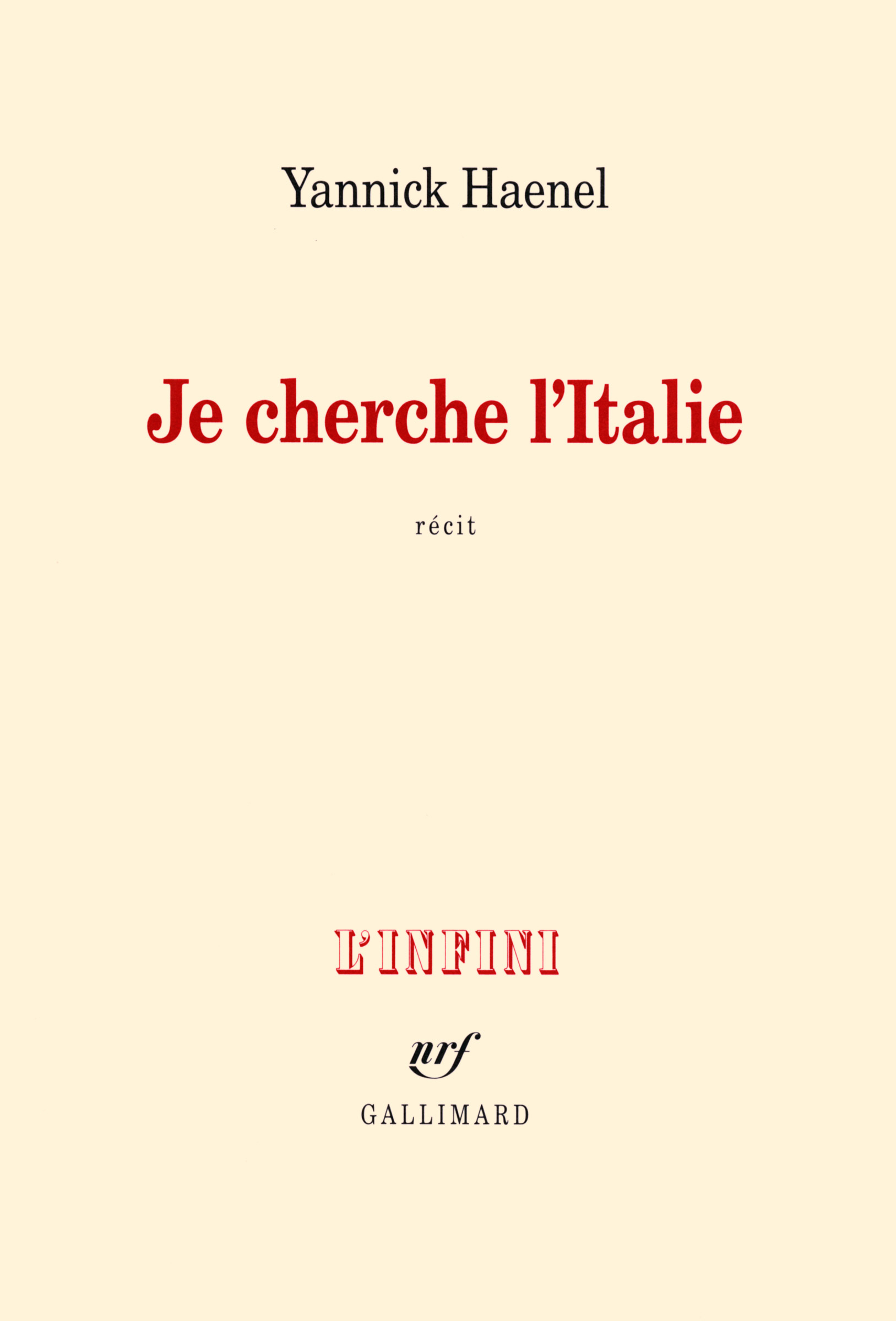 Je cherche l'Italie (9782070148196-front-cover)