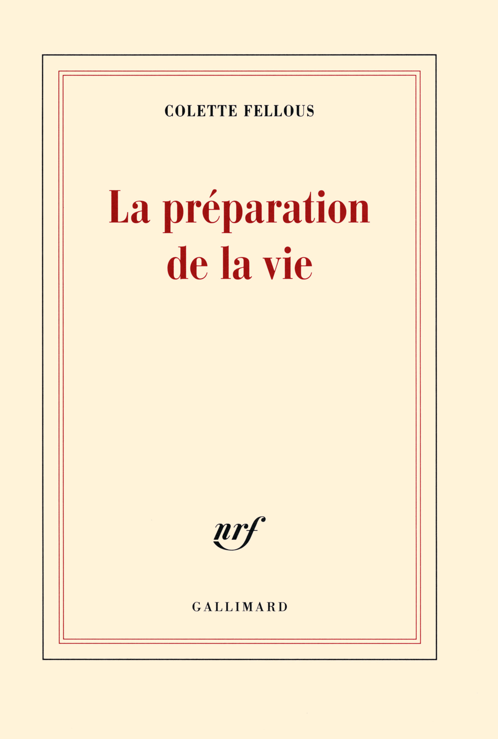 La préparation de la vie (9782070144358-front-cover)