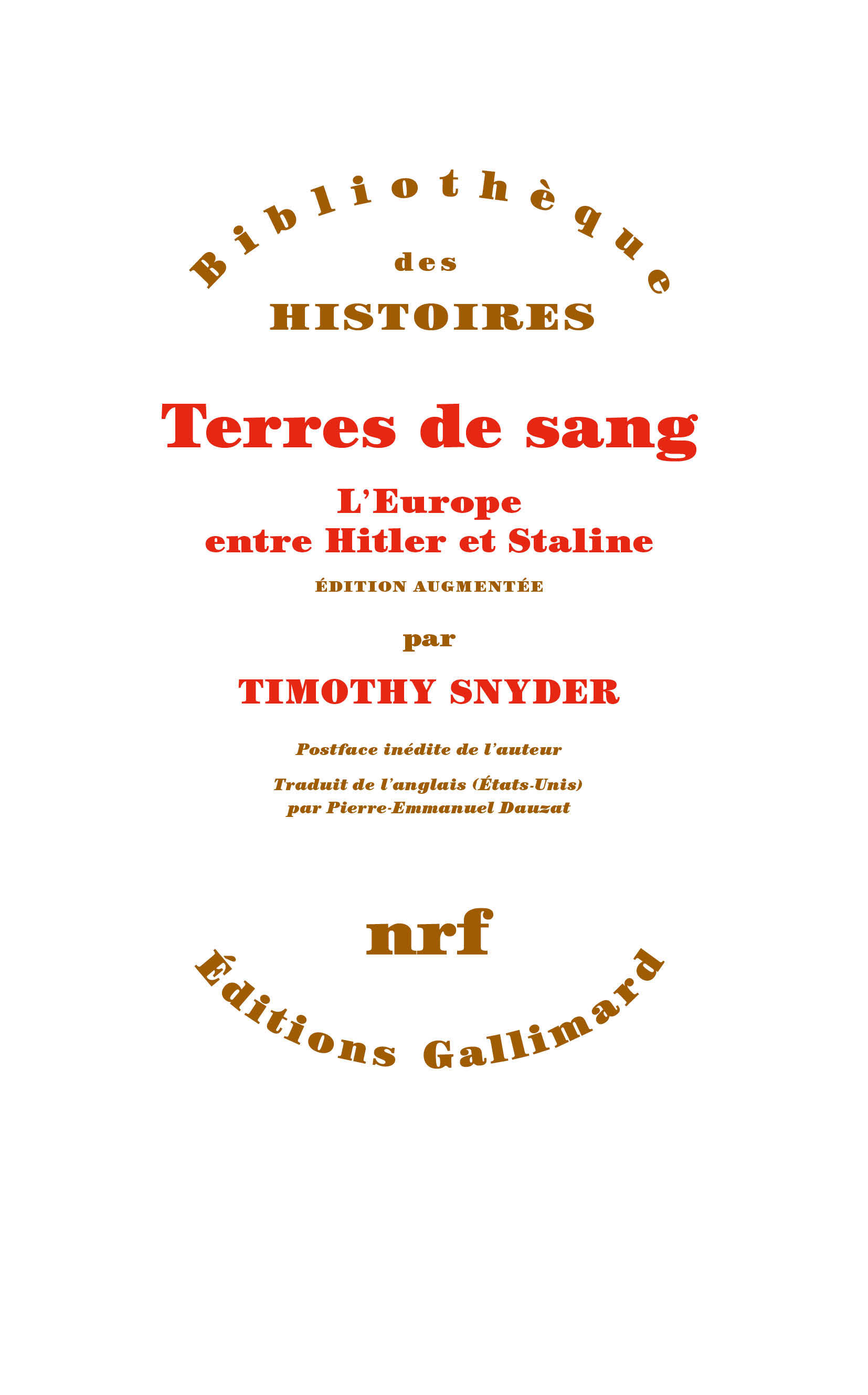 Terres de sang, L'Europe entre Hitler et Staline (9782070131983-front-cover)