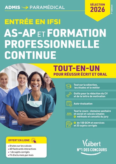 Entrée en IFSI pour AS-AP et formation professionnelle continue (FPC), Tout-en-un - Fil d'actualité offert - Sélection 2026 (9782311220759-front-cover)